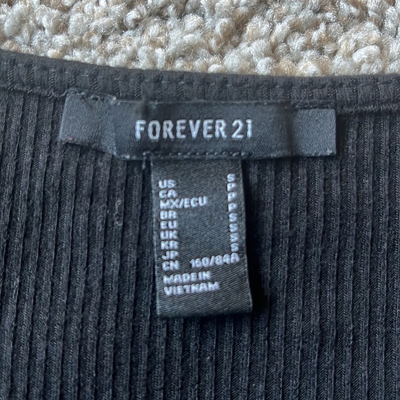 Black Forever 21 plunge neckline bodysuit - Picture 3 of 3